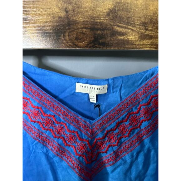 Skies Are Blue Curvy Plus New Blue Tank | Size 3X - Picture 3 of 6